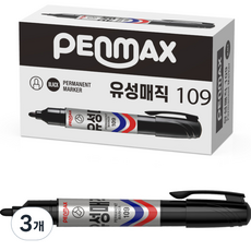 PENMAX Jumbo 油性筆 109, 黑色, 3個