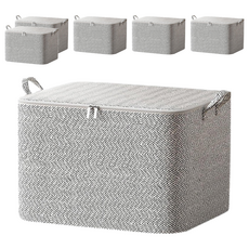 AHOYE 防水衣物收納籃 30L 格紋 折疊式收納箱, 6個