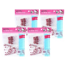 Hello Kitty 凱蒂貓 夾鏈袋, 18.5 x 13cm, 4個, 1組