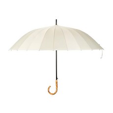 SHIMOYAMA 晴雨兩用長柄竹節傘 24骨 象牙白色 拋貨