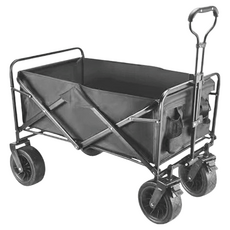 全鋼車架露營車越野折疊小推車, 火岩咖, 1台