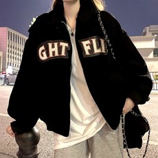 메이첼 여성용 빅레터링 레트로 코듀로이 워크 자켓 01399