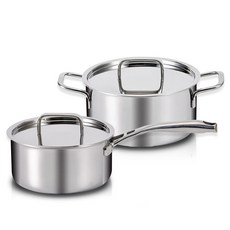 리벤스 인덕션 에끌라 통5중 스텐304 냄비 세트 2개, 편수 18cm + 양수 20cm, 1세트