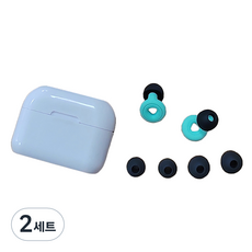 Templie 矽膠防噪音耳塞附收納盒組 薄荷黑, 2套