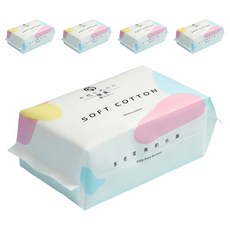 保柔 洗臉巾 100張 5包, 平紋款, 1組