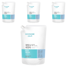 궁중비책 젖병 앤 식기세정제 캡리필형, 4개, 400ml