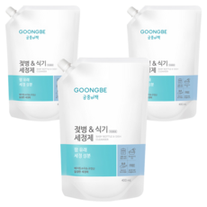 궁중비책 젖병 앤 식기세정제 캡리필형, 3개, 400ml