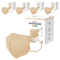 ANYGUARD 童款立體C型口罩 KF94 S號, 30片, 5盒, 奶油米色