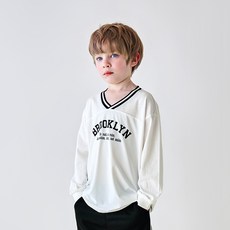 WALTONKIDS 兒童布魯克林V領網眼T恤