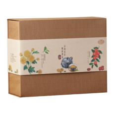 Magnet 曼寧 台灣花茶豐綵禮盒 2種口味 附提袋, 烏龍菊花茶 20包 + 玫瑰紅棗茶 20包, 1盒