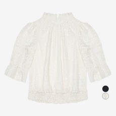 베스띠벨리 여성용 셔링 레이스 퍼프 블라우스 BKBAD2421