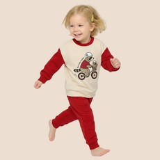 별이오키즈 아동용 기모 라쿤팸 상하의 세트