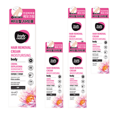 바디네이처 모이스처라이징 바디 센시티브 스킨 위드 로터스 플라워 제모크림 팔/다리용, 100ml, 5개