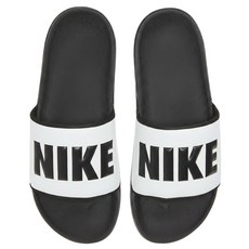 NIKE 耐吉 女款 WMNS OFFCOURT SLIDE 拖鞋 BQ4632-011, 白色 + 黑色, 23.5cm