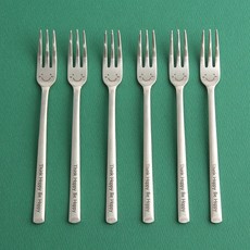 Inspoon 不鏽鋼微笑點心叉, 混色​, 6入