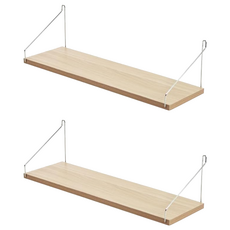 品屋 墻上置物架 60 x 15cm, 原木色6015, 2個, 原木色