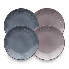 PRELUDE 卡布裡中盤 4入, 1套, 單品, 翡翠藍 + 酒紅色