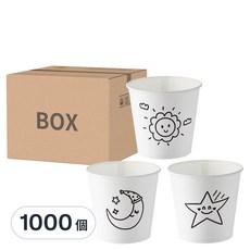 Tamsaa 月亮太陽星星圖案紙杯 178ml, 1000個, 2箱, 1組