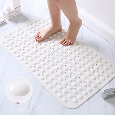 BonBon naturel 吸盤式浴室防滑墊, 38cm x 70cm, 白色, 1個