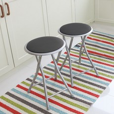 오에이데스크 원형 의자, 블랙, 2개