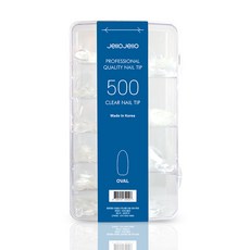 젤로젤로 인조 네일 팁 500p 세트, 1개, 오발 투명 1개, 오발 투명