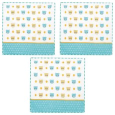 NEWSTAR 貝柔 抑菌紗布小方巾 小熊 100%純棉 輕薄速乾, 26 x 26cm, 隨機, 3條