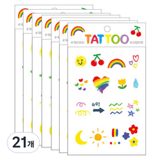 Petit 迷你紋身貼紙 TS017, 彩虹, 21個