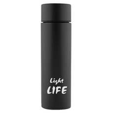 FUJI-GRACE 富士雅麗 316不鏽鋼輕巧保溫口袋瓶 140ml 隨身攜帶 適合通勤 散步 健身, 墨黑色, 1個