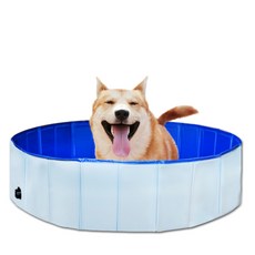 NYANGGEULDAENGGEUL 寵物折疊式游泳池浴缸 30 x 80 cm, 藍色, 1個