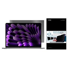 YADI 亞第 靜電吸附 水之鏡防窺片 Apple MacBook Air 13 M3 13.6吋 專用, 透明黑色, 1個