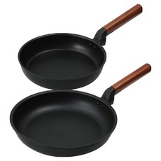 CooK&CooK Miracle韓國產IH感應爐適用強化塗層鍋具組, 黑色, 平底鍋 24cm+28cm, 1組