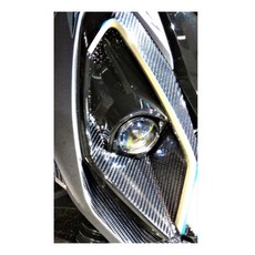 SYM SR 儀表保護貼 卡夢 魚眼大燈 上燈眉 左右一對, 卡夢 黑色, 1組