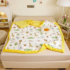 Annette 幼稚園秋冬荳荳毯被棉被組 100%針織棉, 120 x150cm, 萌寵樂園