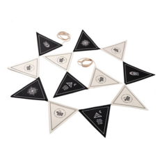 BLACK DOG 黑狗 露營氛圍串旗 12面旗, 1條, 黑/白, 4m