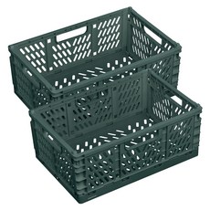 Dailygongam 可堆疊收納整理盒, 綠色, 大型(43 x 29 x 16.7 cm), 2個