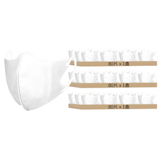 咪咪購物 3D成人立體口罩, 80片, 3盒, 白色