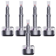 ANTIAN 電動美甲打磨機 便捷式指甲修護美甲機 去死皮拋光機 磨甲卸甲儀 自帶充電底座, 5個, 深灰色