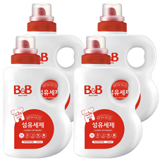 비앤비 섬유 유아 세제 베이비파우더향, 1.5L, 4개