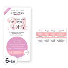 바이빠세 콜드 왁스 스트립 비키니라인&언더암 24p + 피니싱티슈 4p, 6세트
