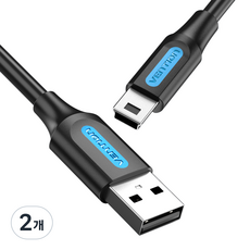 벤션 USB A to 미니5핀 케이블 COM, 3m, 블랙, 2개 3m, 블랙, 2개