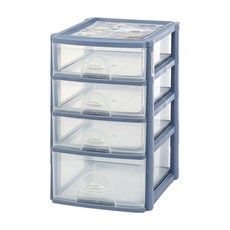 KEYWAY 聯府 經典文書櫃 434 x 355 x 275mm 23L, 4層, 透明色 + 藍色