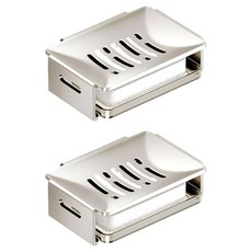 Couselect 太空鋁免打孔壁掛肥皂架 附清潔棉 白色 - 浴室收納好幫手, 2個