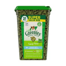 Greenies 健綠 貓咪潔牙餅 21oz, 舒壓貓薄荷口味, 1桶
