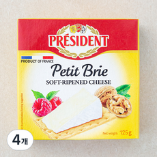 프레지덩 브리 쁘띠 치즈, 125g, 1개입, 4개