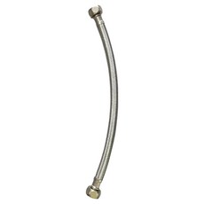 新多多小舖 六分管六分頭鋼絲軟管 304不鏽鋼鋼絲 PVC不透光無毒內管 NBR無毒橡膠六分墊片, 1個, Silver