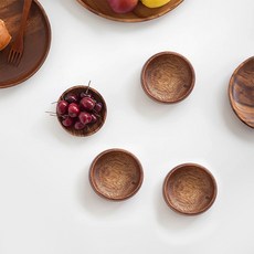 니코트 우드 플레이트 round, 4개