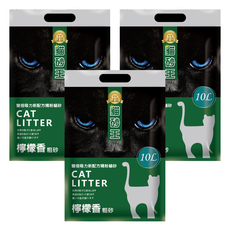 貓砂王 雙倍吸力新配方精粉貓砂 6kg 檸檬香粗砂 強效除臭 持久耐用, 3袋, 10L