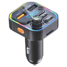 HONG JIN 宏晉 多功能車用藍牙播放器 5 x 4.5 x 8 cm 12V-24V汽車適用, C17, 黑色