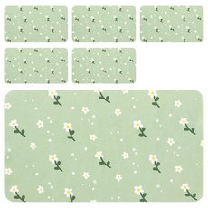 ekax二合一擦拭布(s)-小白花 柔軟擦拭布 清潔布, 1入, 6條