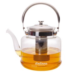 Ahtty home 不鏽鋼提把式耐熱玻璃茶壺, 3L, 混色